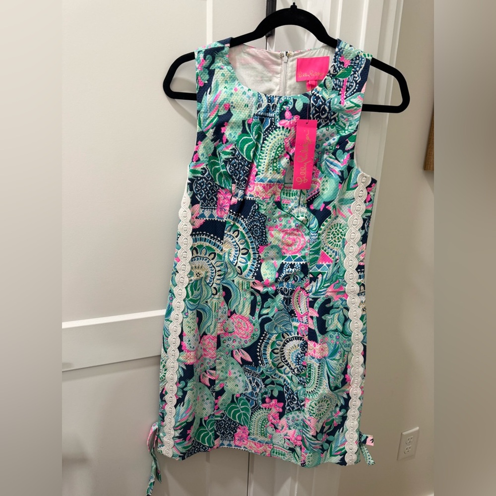 NWT Lilly Pulitzer Mila Shift Stretch Dress Looking Sharp Multi